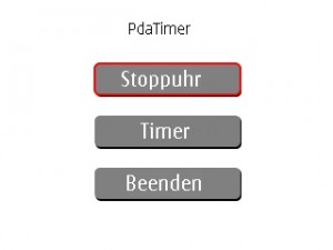 Hauptbildschirm von PdaTimer